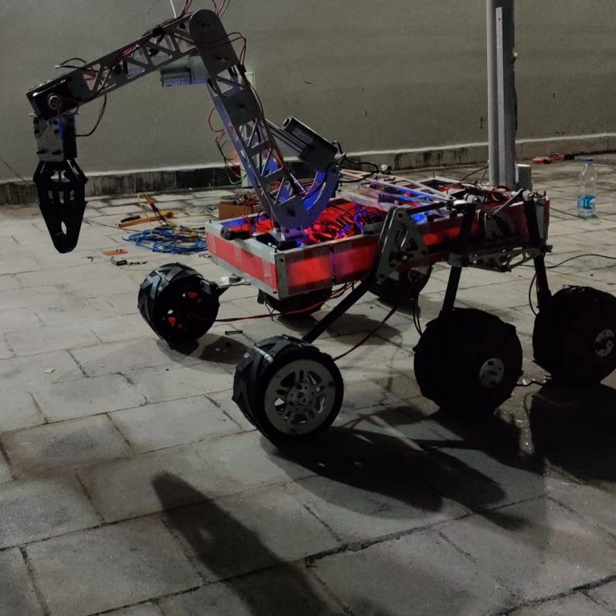 Mars Rover Robot with gripper equipped manipulator system in 2019